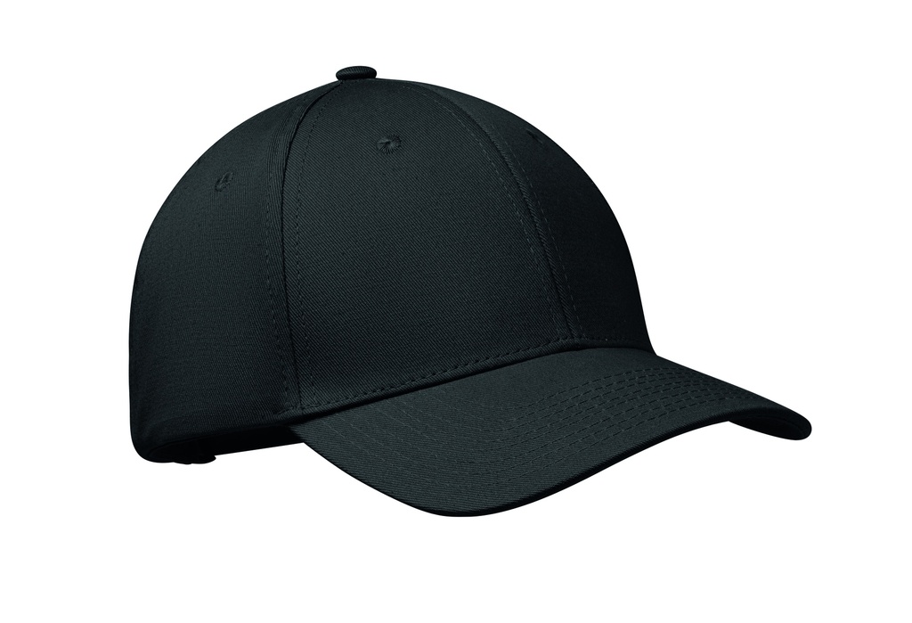 [MO2347-03] Cappellino da baseball a 6 pannelli (Nero)