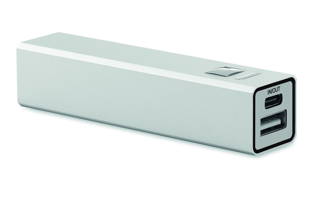 [MO2374-16] Power bank da 2600 mah (Argento metallizzato)