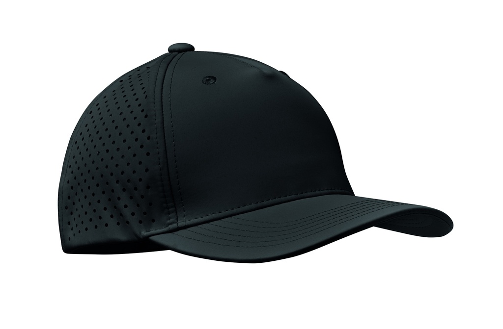 [MO2543-03] Cappellino da baseball a 5 pannelli (Nero)