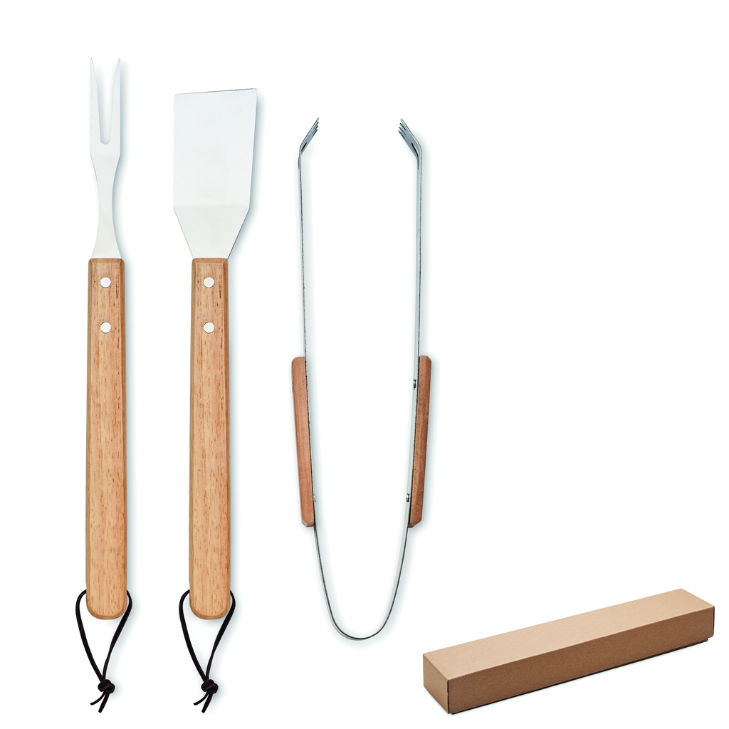 Set di 3 utensili per barbecue