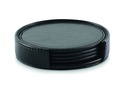 Set di 4 sottobicchieri in pu con supporto