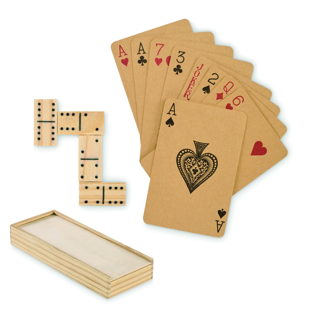 [MO2669-40] Domino in legno e carte in scatola