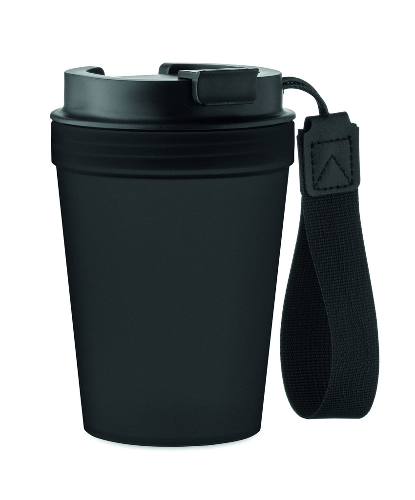 Bicchiere termico in pp da 300 ml con cinturino