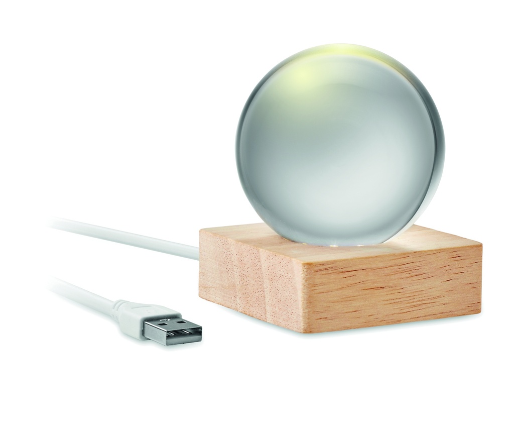 Lampada notturna a LED a forma di sfera di vetro