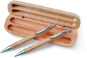 Set regalo di penne in scatola di legno.