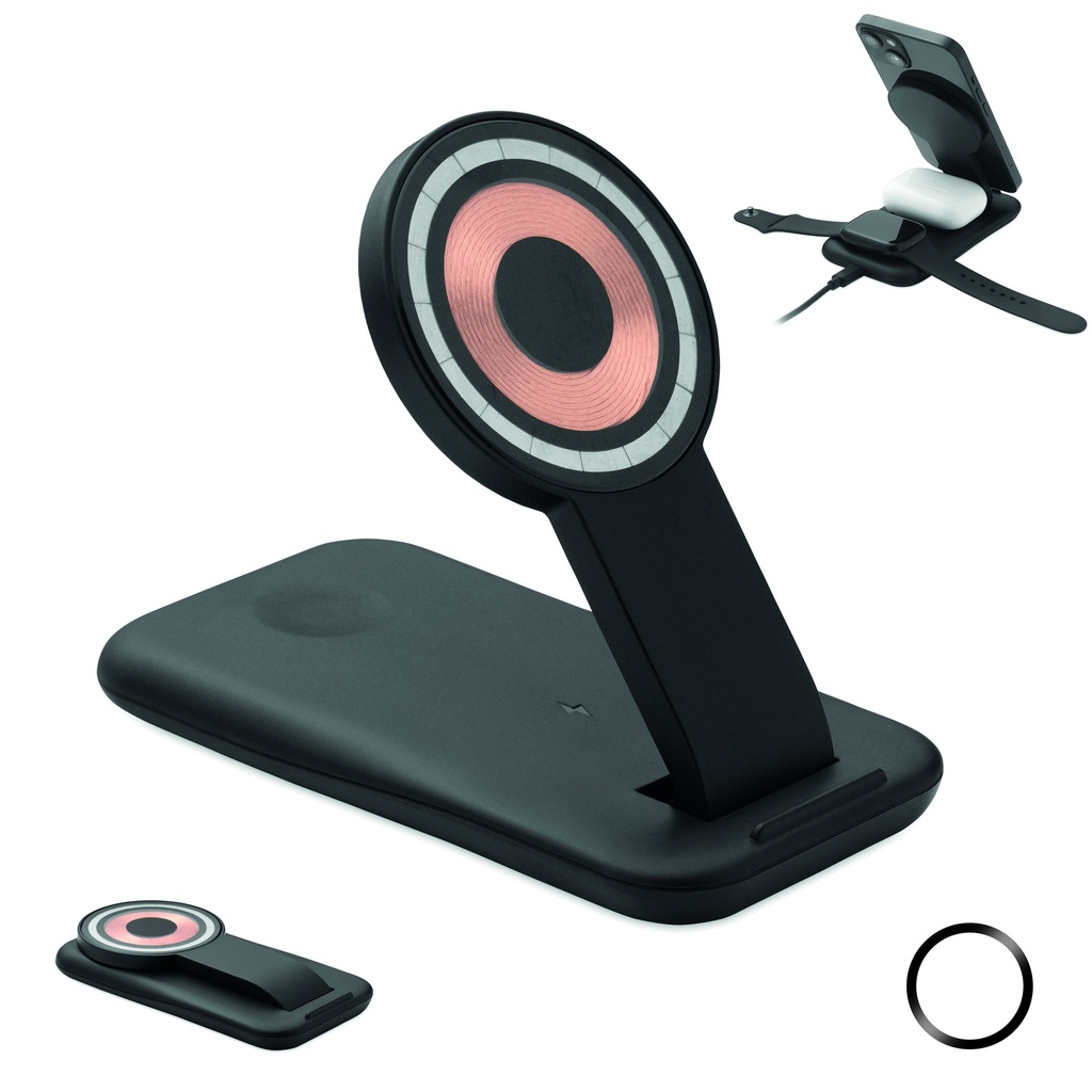 Caricabatterie wireless 3 in 1 da 15 w