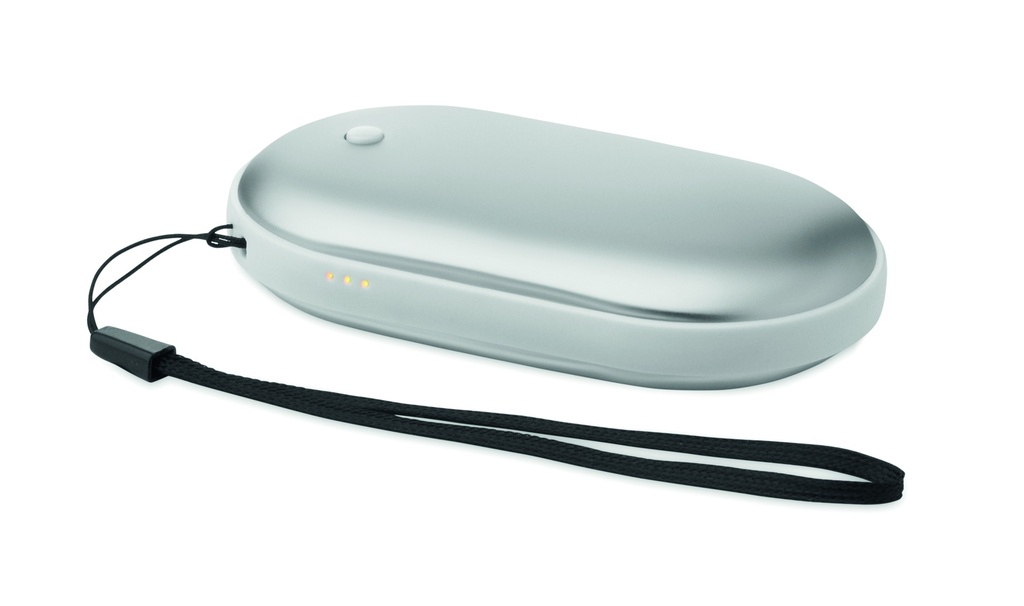 [MO2777-16] Power bank scaldamani da 5000 mah (Argento metallizzato)