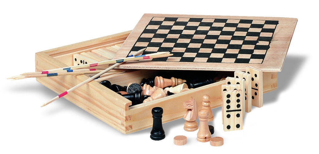 [KC2941-40] 4 giochi in scatola di legno
