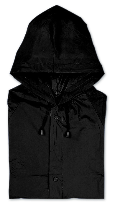 [KC5101-03] Impermeabile in PVC con cappuccio (Nero)