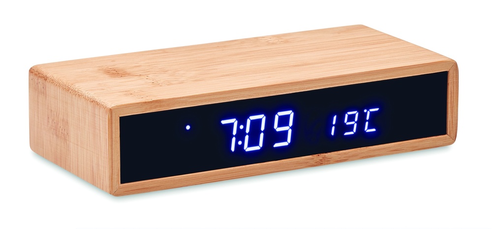 [MO6139-40] Caricabatterie wireless in bambù da 5w