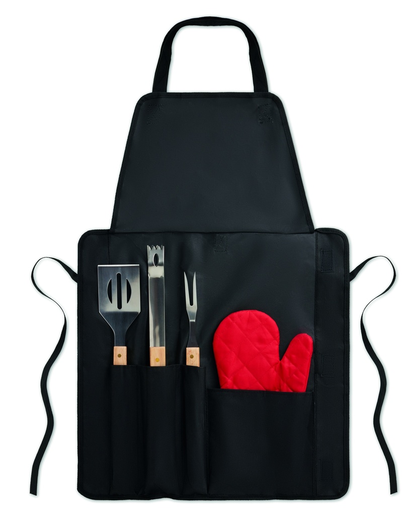 [KC6388-03] Grembiule da barbecue con accessori per il barbecue
