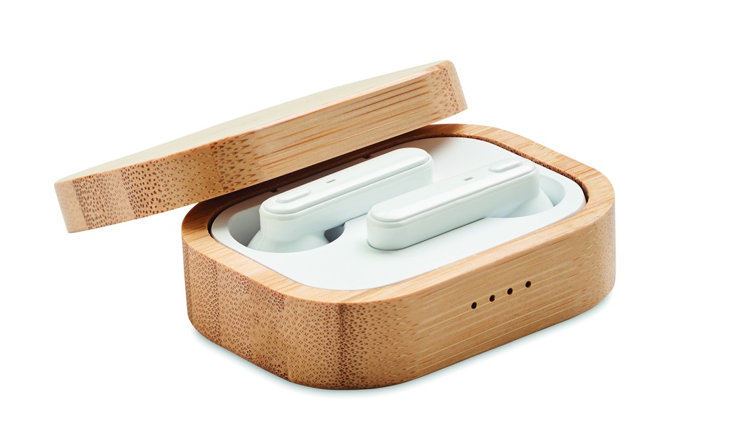 [MO6780-40] Auricolari tws in custodia di bambù