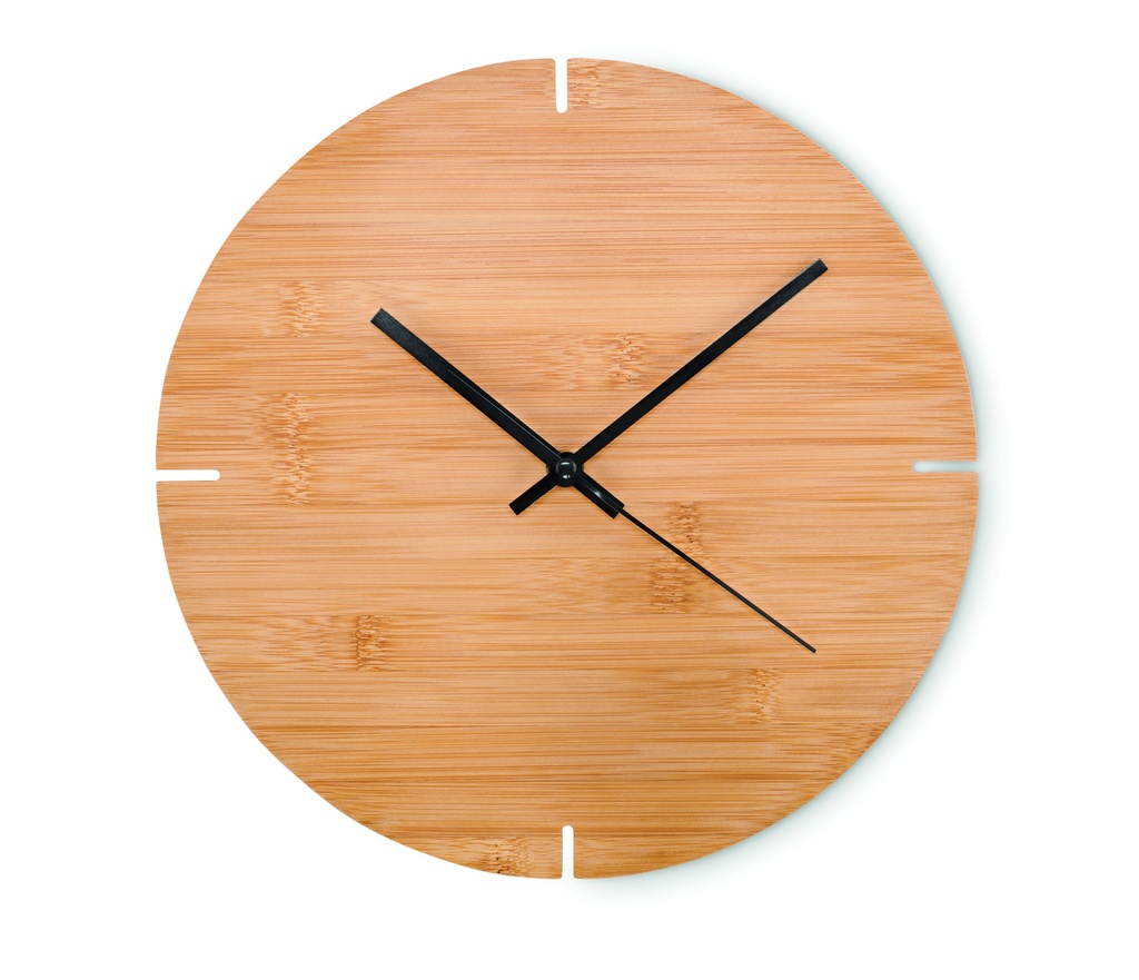Orologio da parete rotondo in bambù