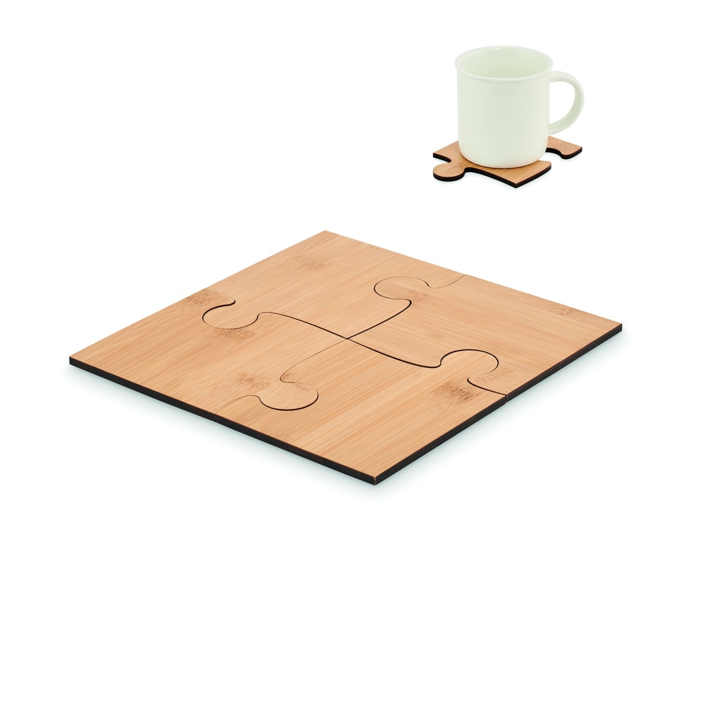 Set di 4 sottobicchieri a puzzle