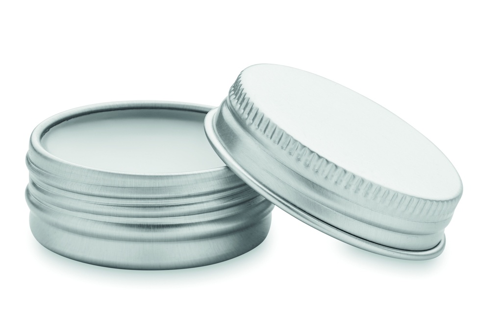 [MO6809-06] Balsamo labbra vegano in scatola di latta rotonda (Bianco)
