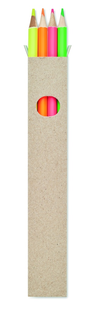 4 matite evidenziatore in scatola