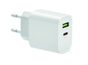 Caricabatterie USB a 2 porte da 18 w con spina europea.