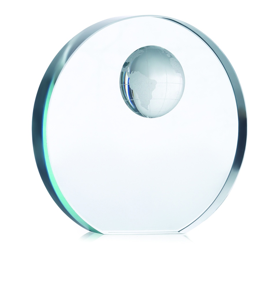 Trofeo a forma di globo in vetro
