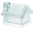 Salvadanaio a forma di casa in plastica