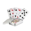 Carte da gioco in scatola di latta