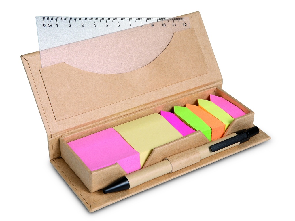 Set di memo adesivi riciclati con penna