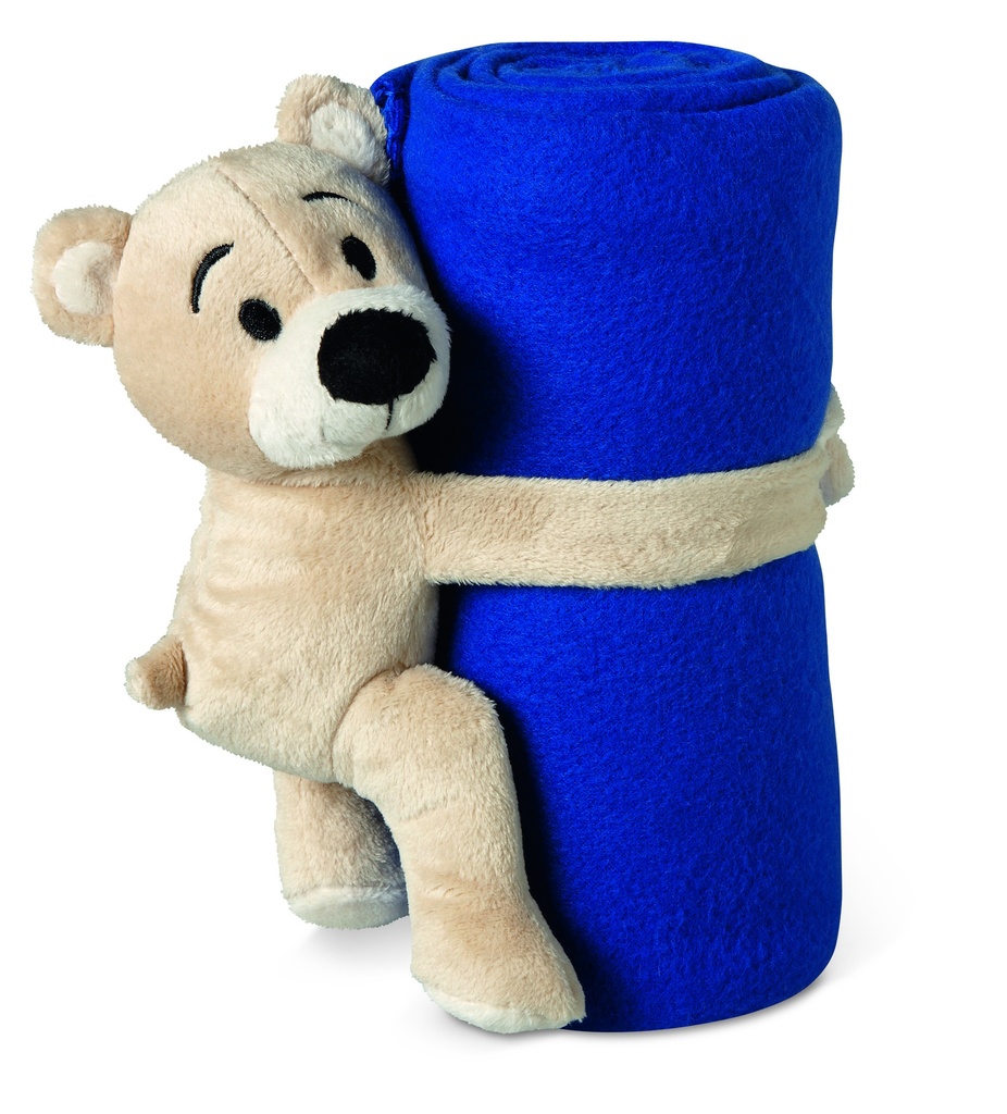 [MO8252-04] Coperta in pile con orsetto (Blu)
