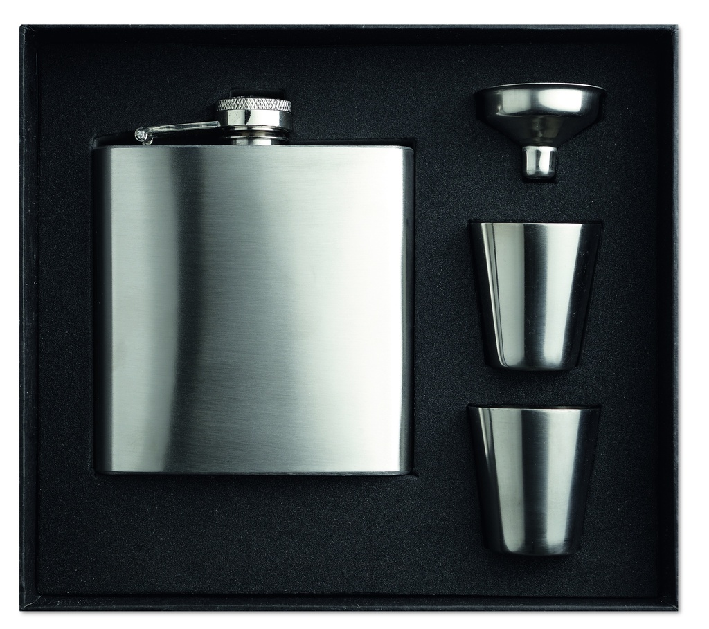 Fiaschetta sottile da tasca con set di 2 tazze