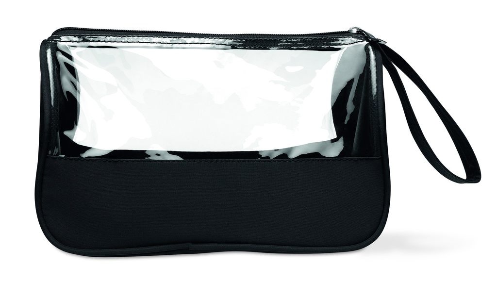 [MO8334-03] Beauty case in microfibra con PVC (Nero)