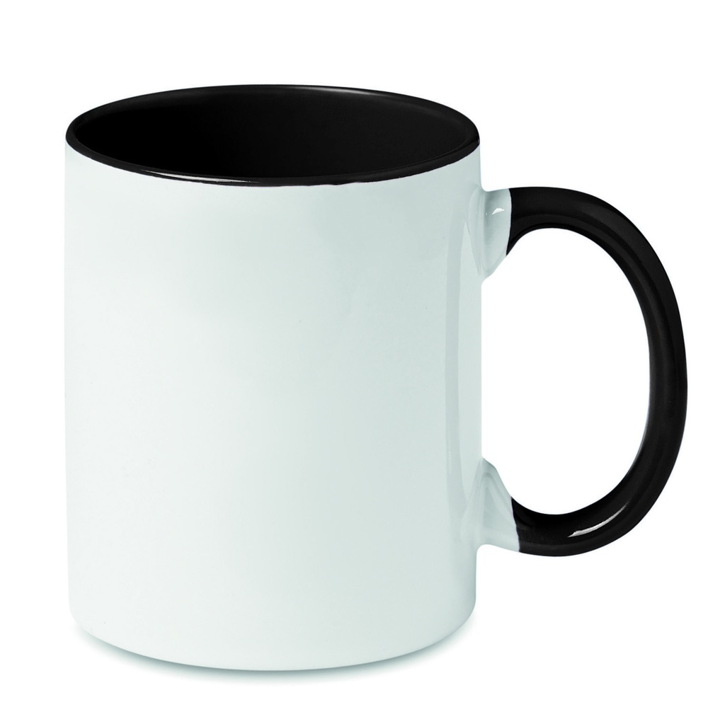 [MO8422-03] Tazza a sublimazione colorata (Nero)
