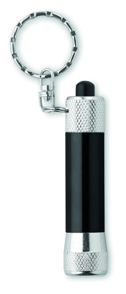 [MO8622-03] Torcia in alluminio con portachiavi (Nero)