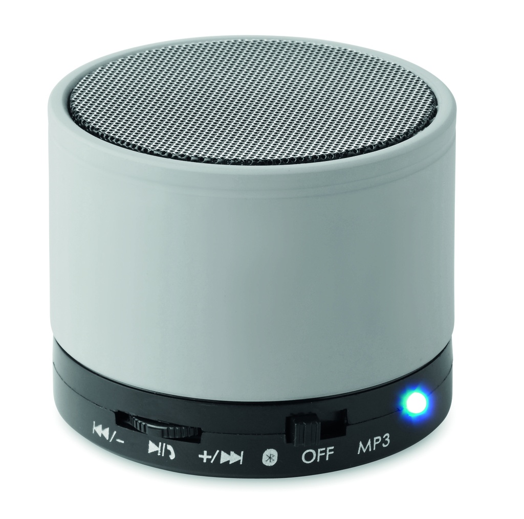 [MO8726-16] Altoparlante wireless rotondo (Argento metallizzato)