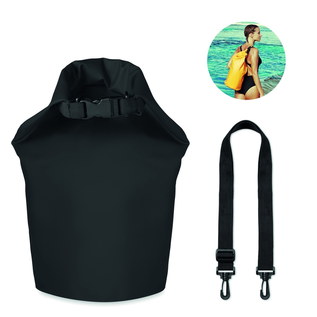 [MO8787-03] Borsa impermeabile in PVC da 10 litri (Nero)