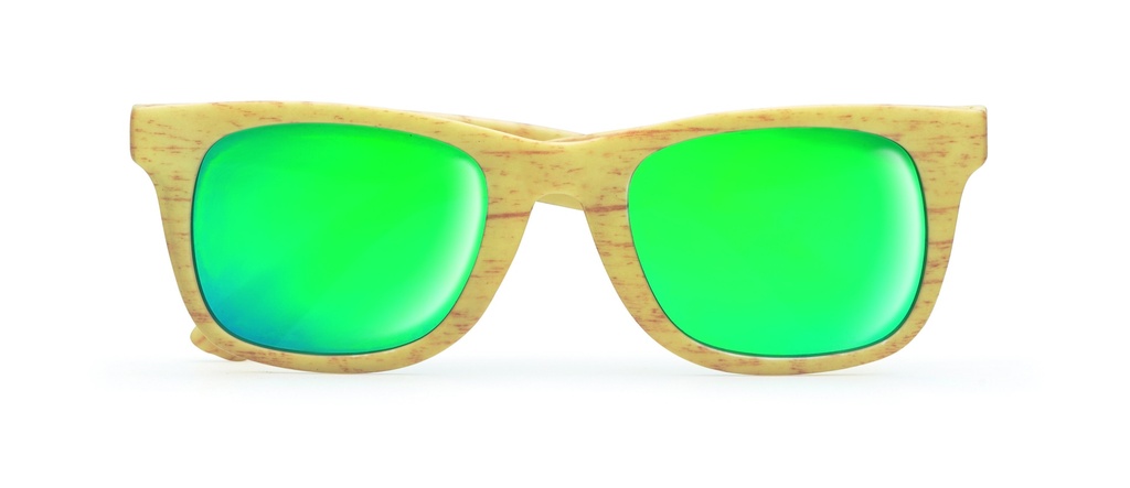 Occhiali da sole effetto legno