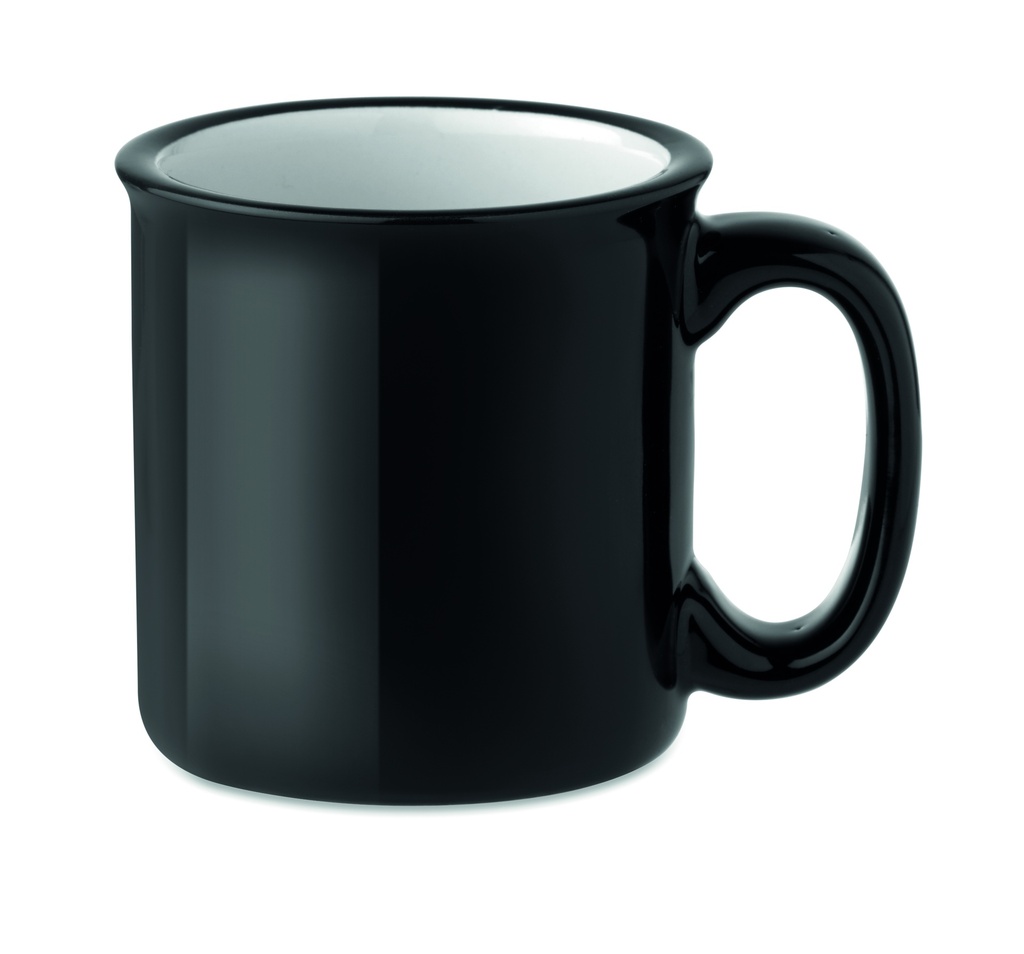 [MO9243-03] Tazza vintage in ceramica da 240 ml (Nero)