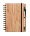 Quaderno in bambù con penna a righe