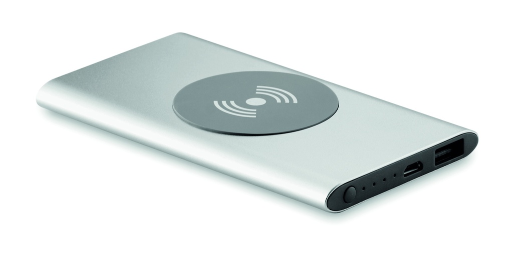 [MO9498-16] Power bank wireless da 4000 mah (Argento metallizzato)