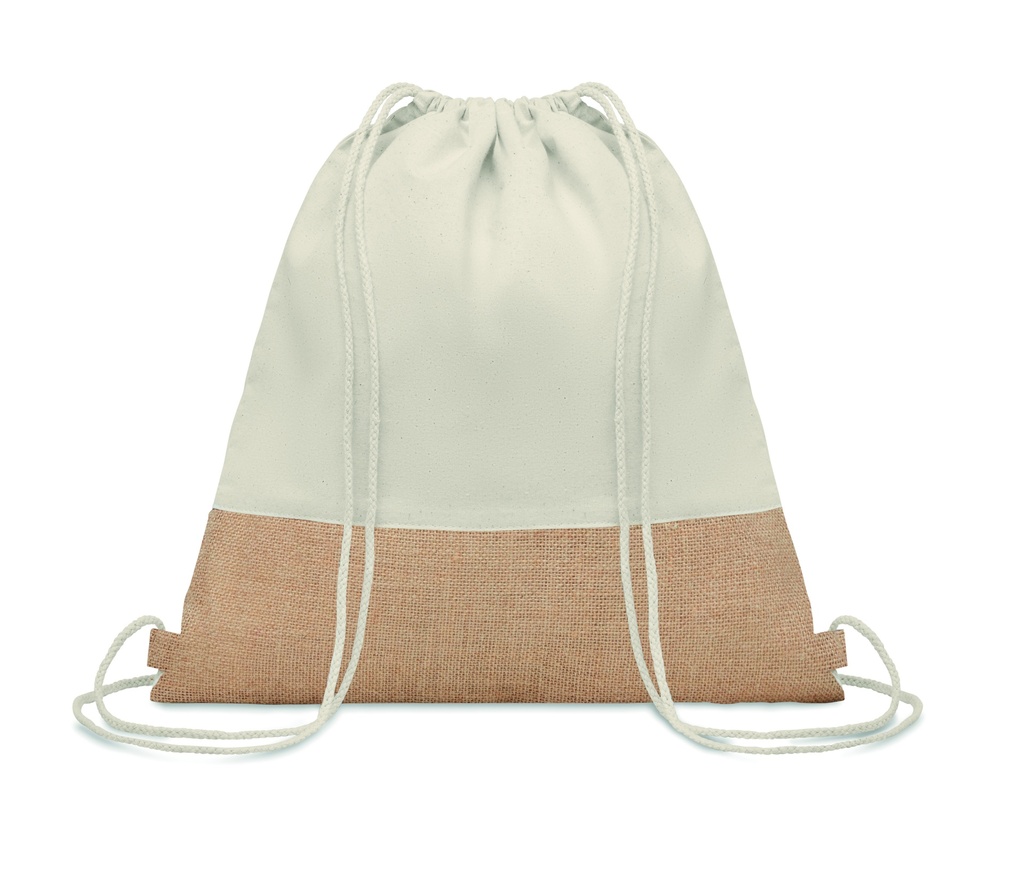 Borsa con coulisse e dettagli in juta