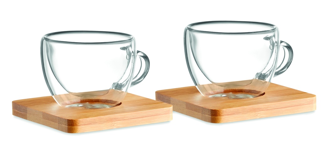 Set di 2 caffettiere a doppia parete per espresso