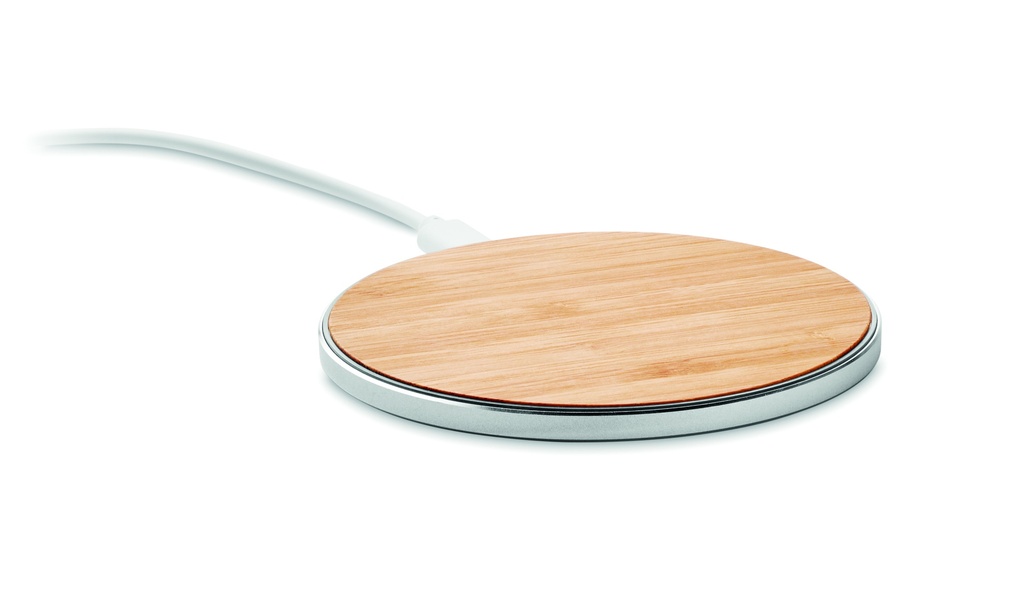 Caricabatterie wireless bamboo da 10w