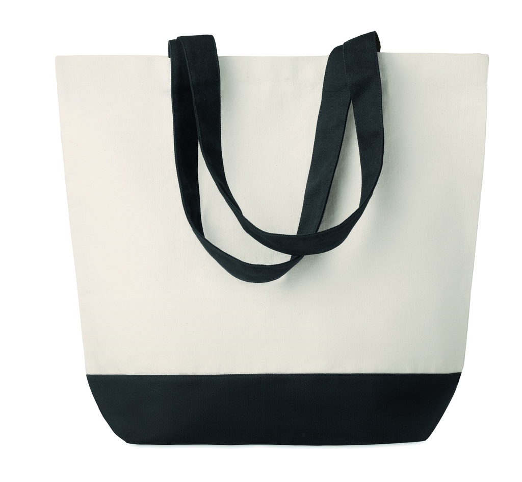 [MO9816-03] Borsa da spiaggia in tela 280 gr / m2 (Nero)