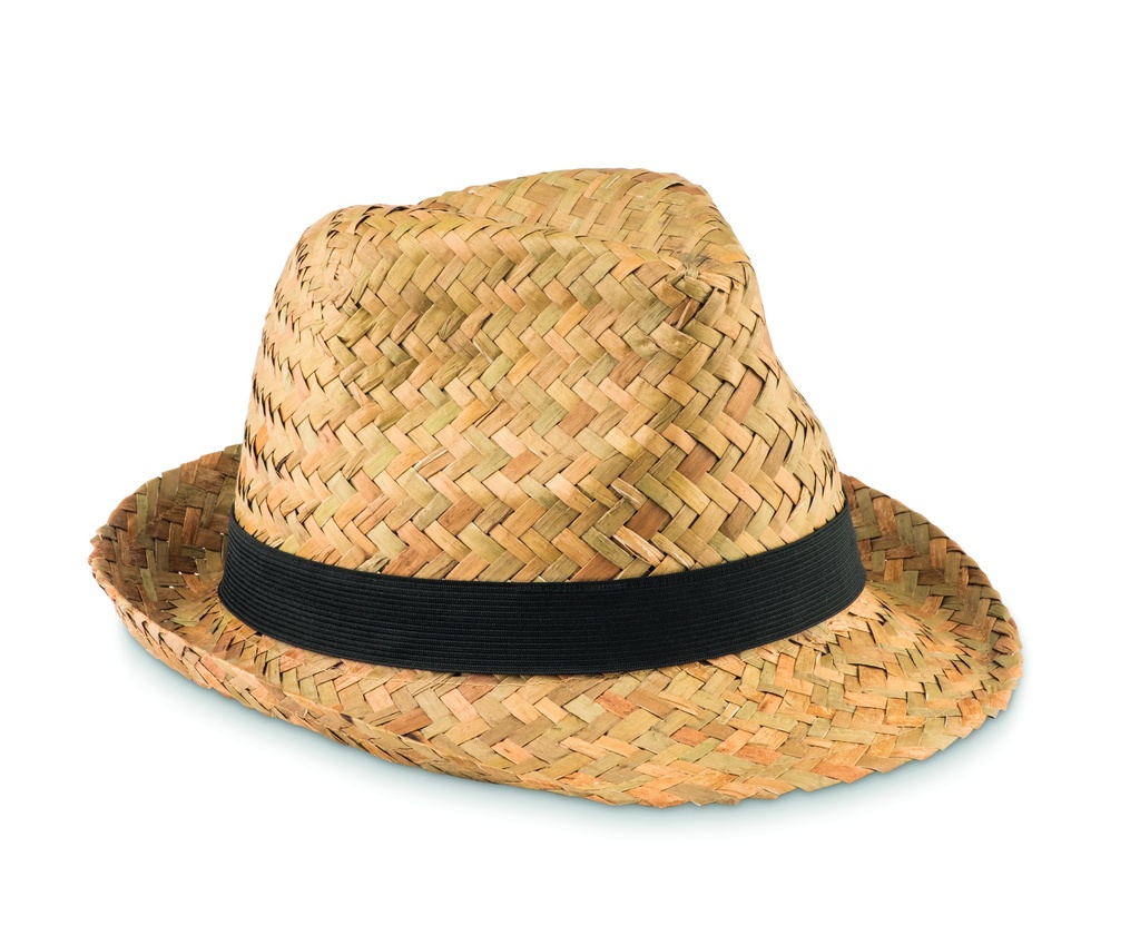 [MO9844-03] Cappello di paglia naturale (Nero)