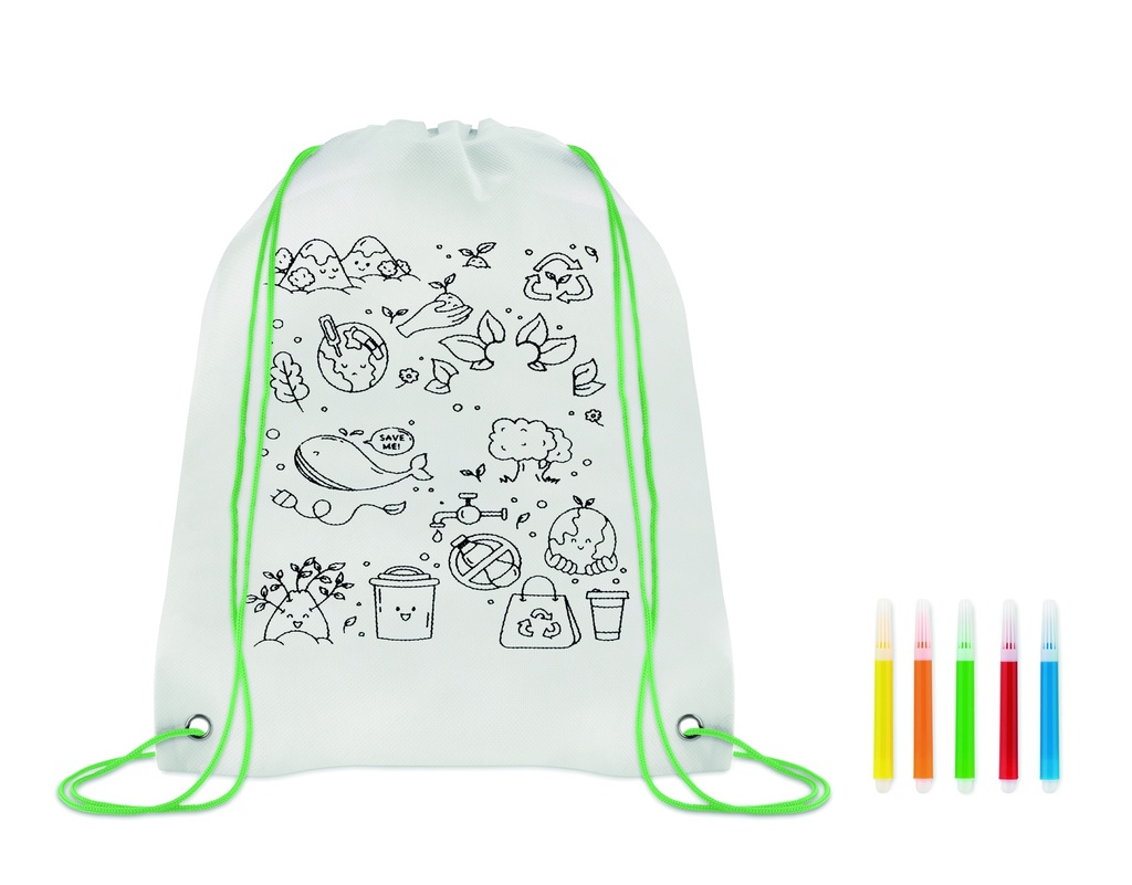 Borsa per bambini in tessuto non tessuto con penne