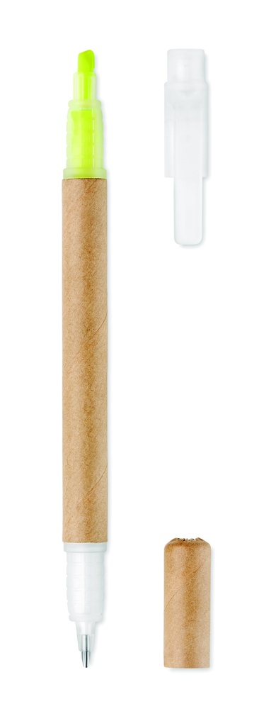 Evidenziatore a penna 2 in 1 in cartone