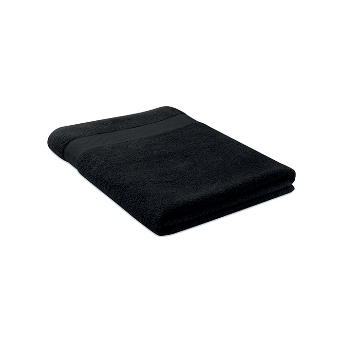 [MO9933-03] Asciugamano in cotone biologico 180x100 cm (Nero)