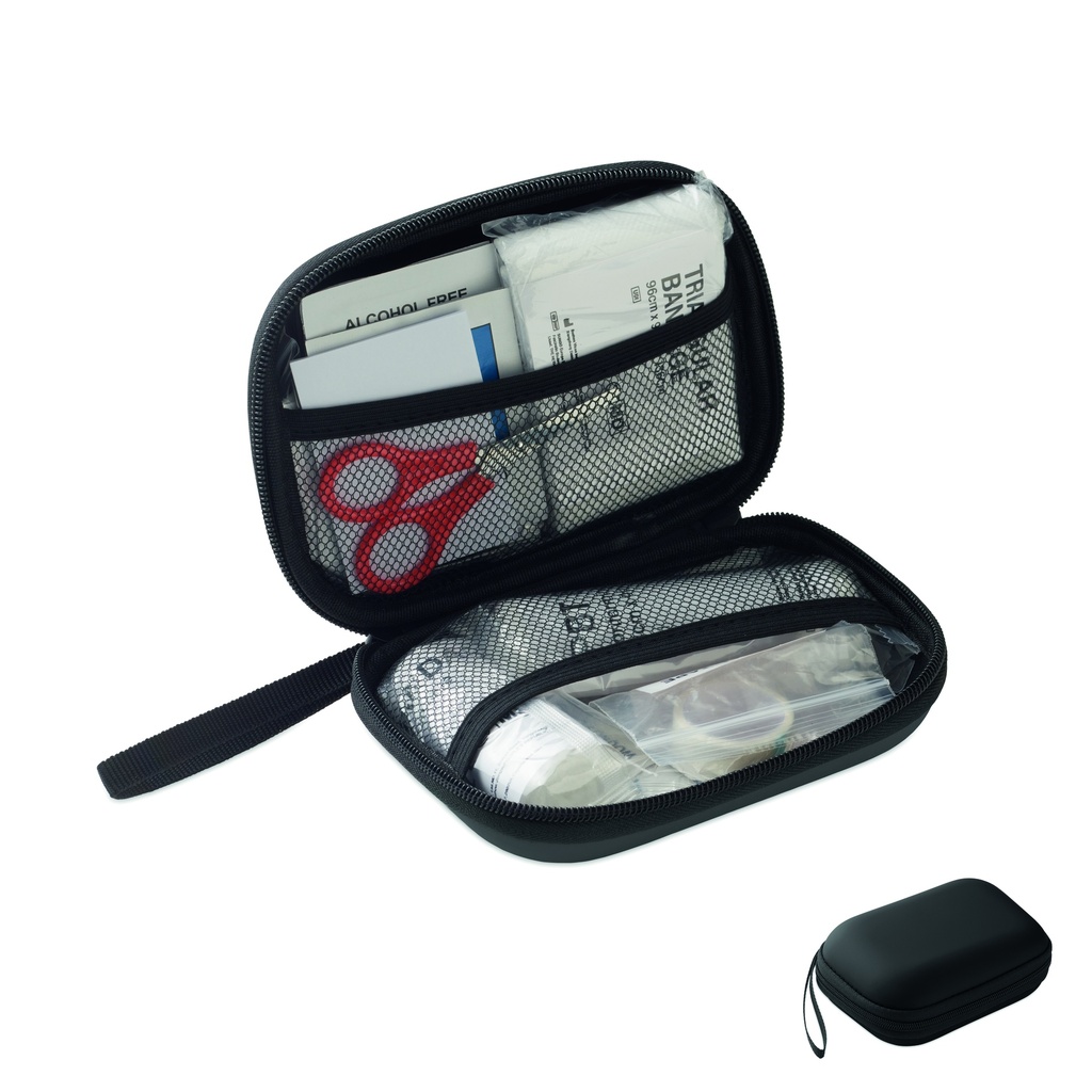 [MO2818-03] Kit di pronto soccorso in custodia in pu (Nero)