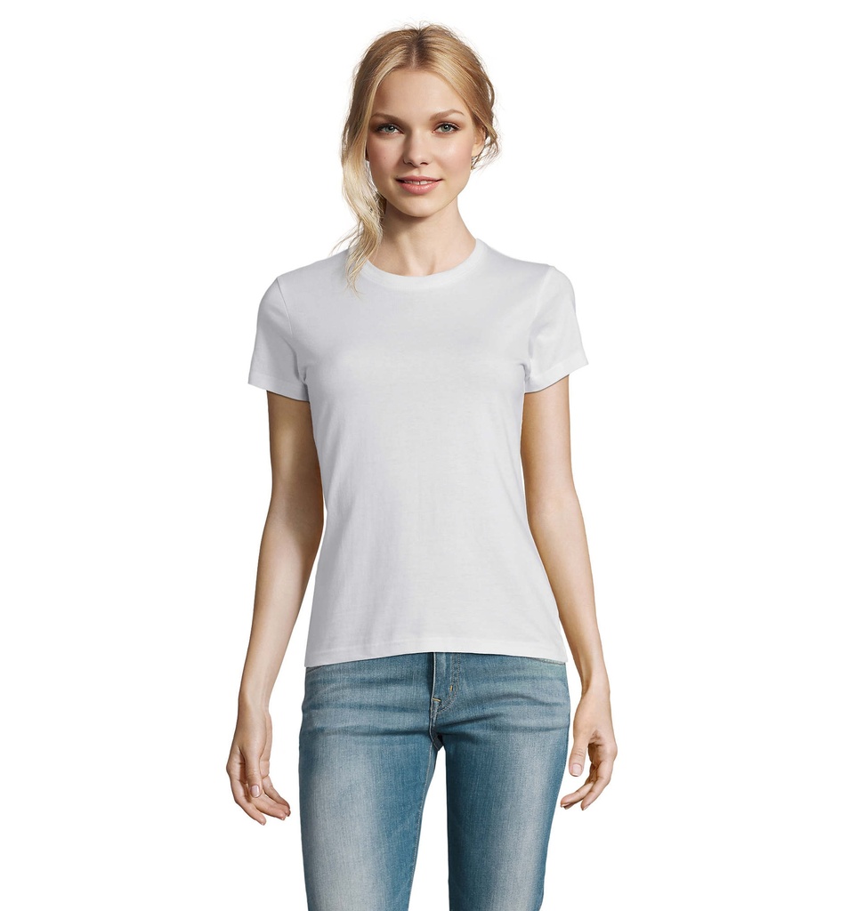 [324.S11502-BI-S2XL] T-shirt bianca 190 donna m/c girocollo - cotone jersey