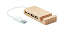 Hub USB a 4 porte in bambù