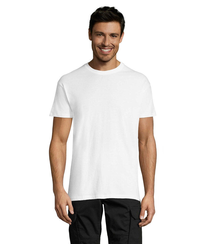 T-shirt bianca 150 unisex m/c girocollo - cotone jersey