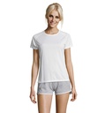 T-shirt bianca 140 donna m/c girocollo - poliestere traspirante