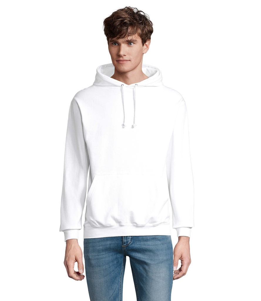[324.S03815-BI-XSXXL] Felpa spazzolata bianca 280 unisex 80% cotone 20% poliestere riciclato certificato GRS